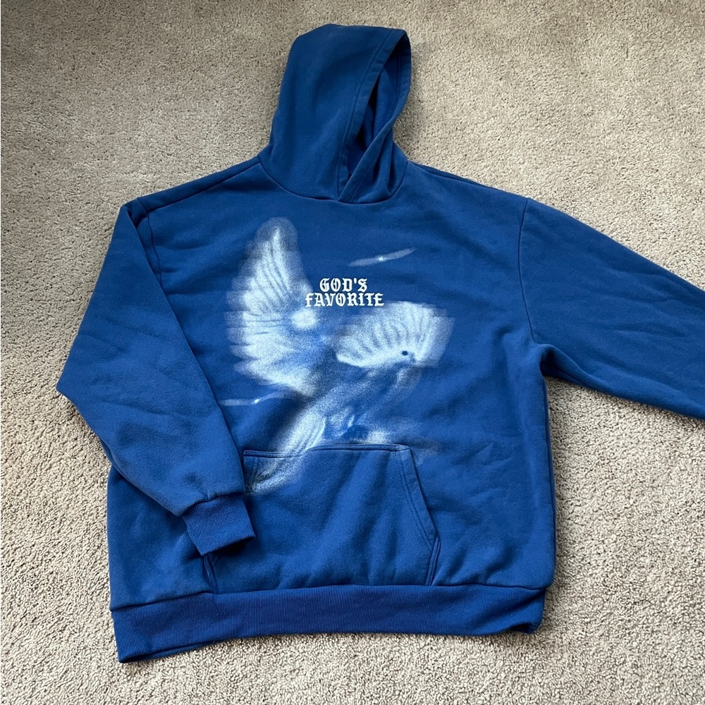 Fashion Nova Blue Graphic Hoodie
